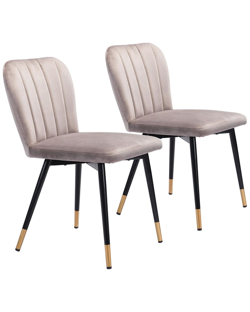Shop Zuo Modern Manchester Dining Chair (set Of 2) In Grey