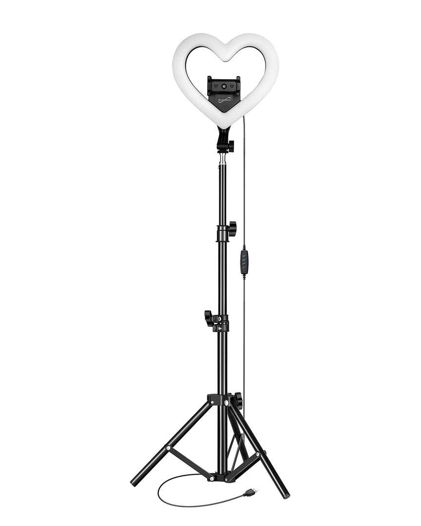 Supersonic Pro Live Stream 10in Heart Shaped Selfie Ring Light In Black