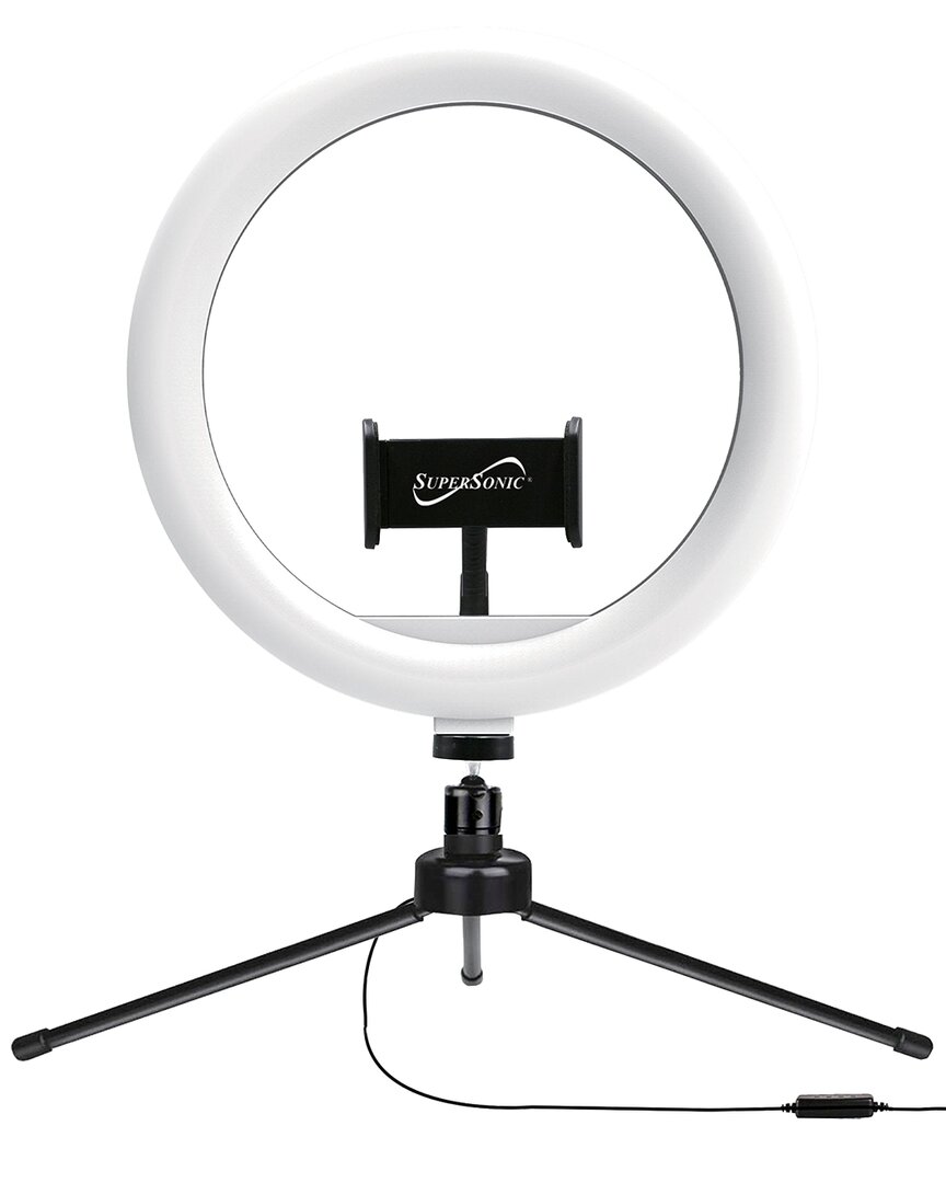 Supersonic Pro Live Stream Led Table Top Selfie Ring Light In White