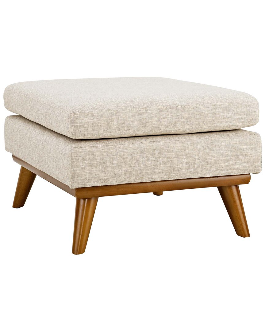 Modway Engage Upholstered Fabric Ottoman In Beige