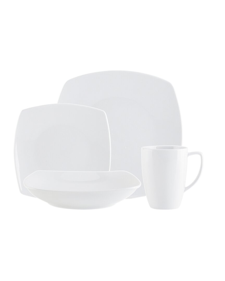 Godinger Encarta Plain 16pc Dinnerware Set In White