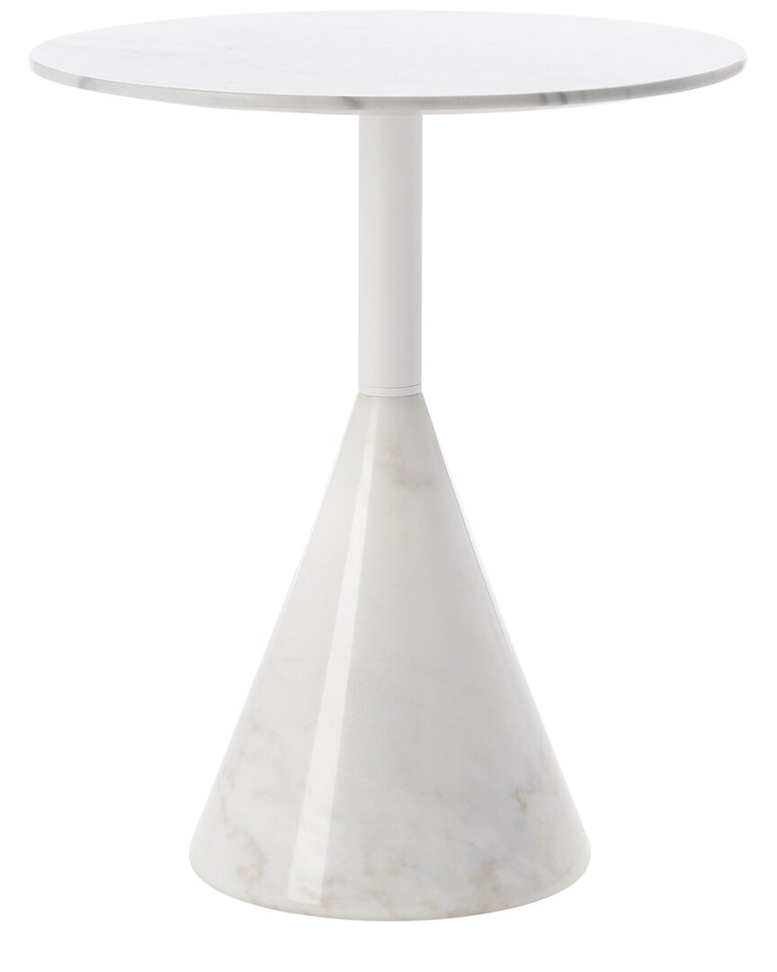 Safavieh Couture Brandie Marble Side Table In White