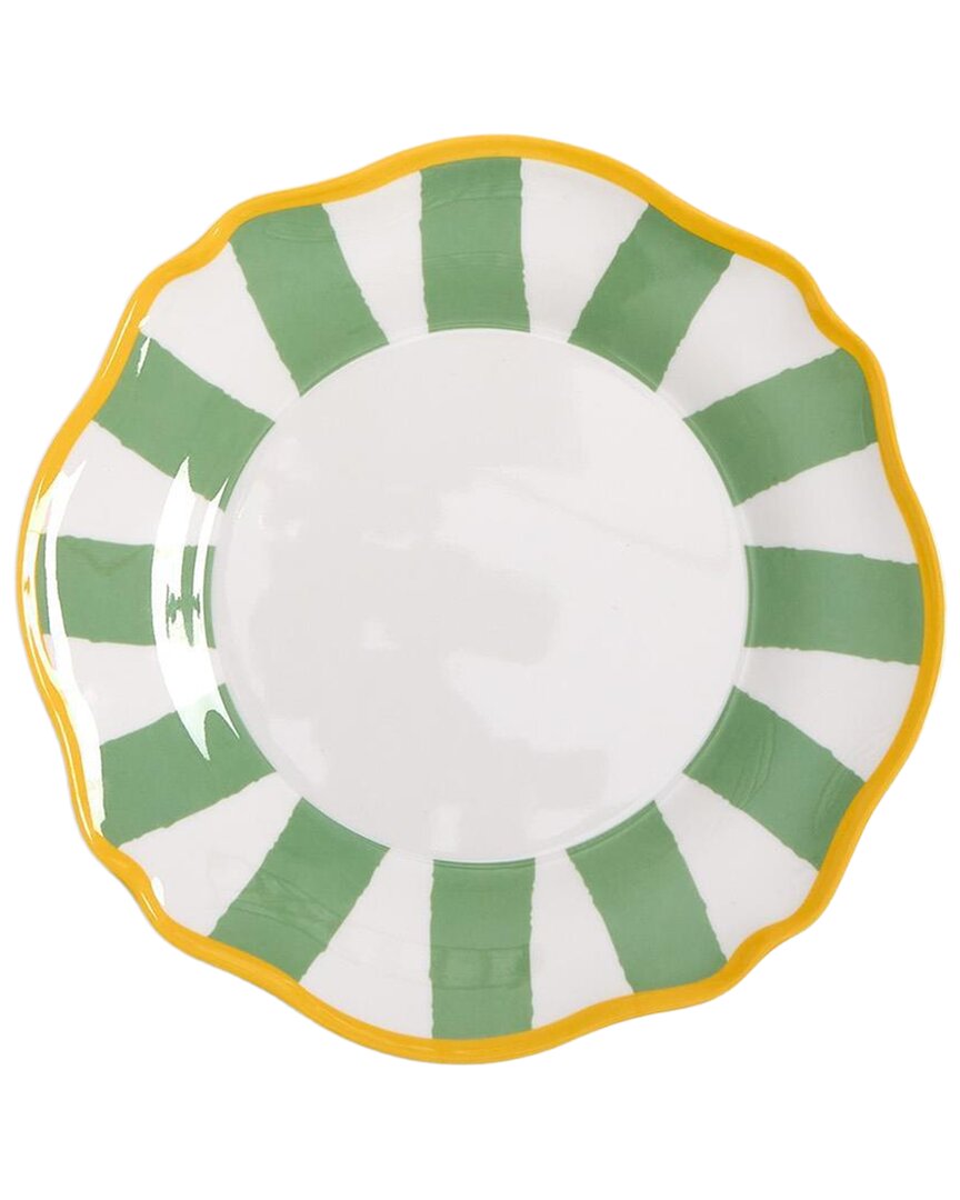 Two's Company Set Of 4 Striped Salad / Dessert Plates In Multi