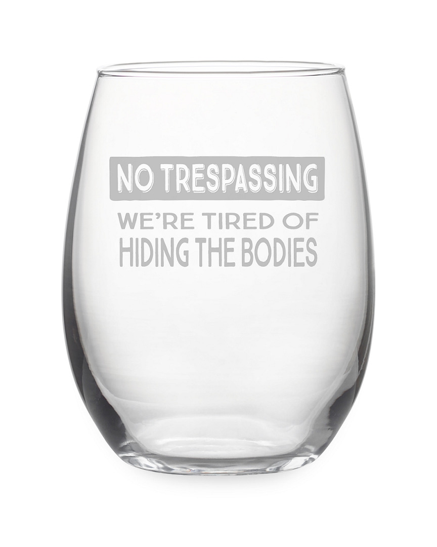 Susquehanna No Trespassing Stemless Wine Glass & Gift Box