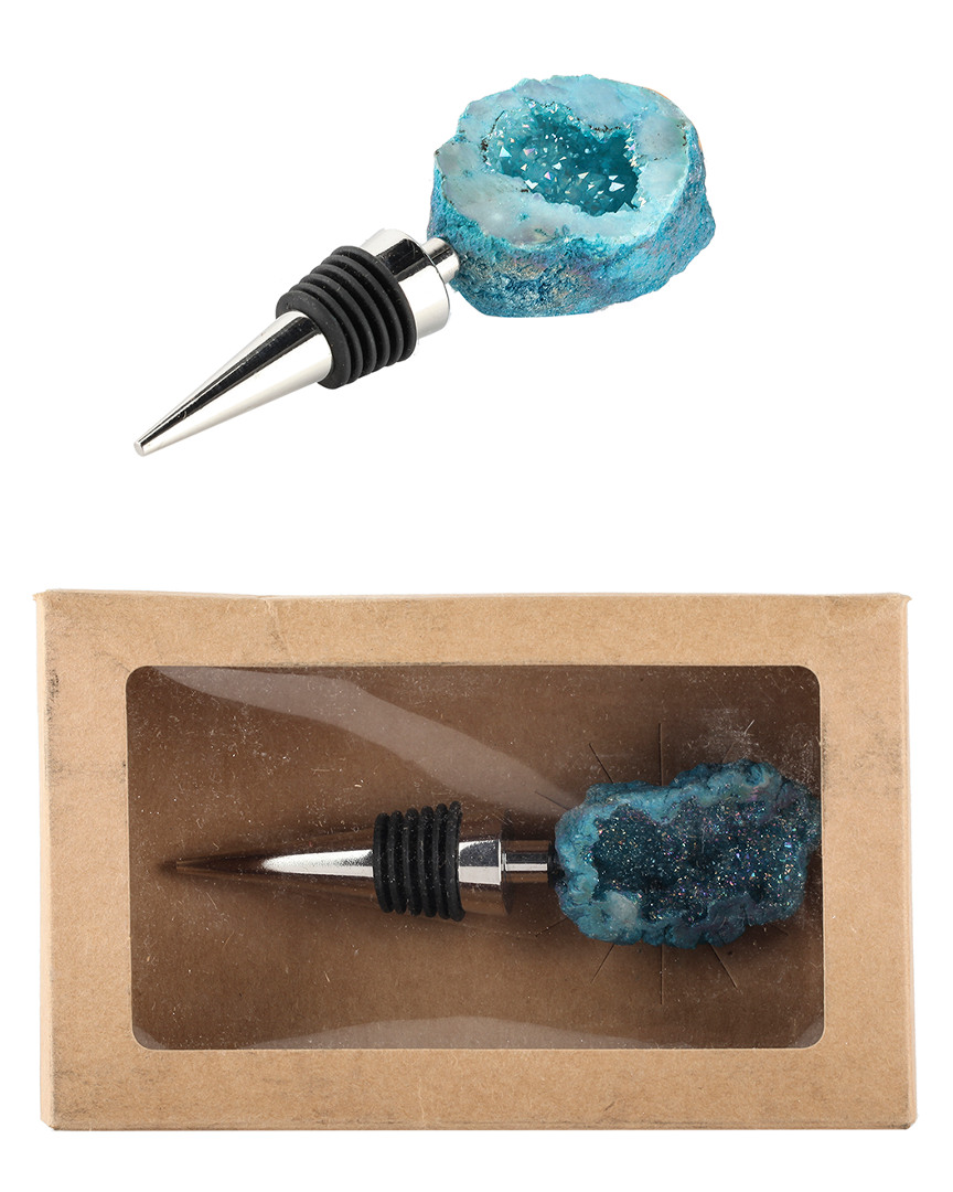 R16 Crystalline Bottle Stopper In Turquoise