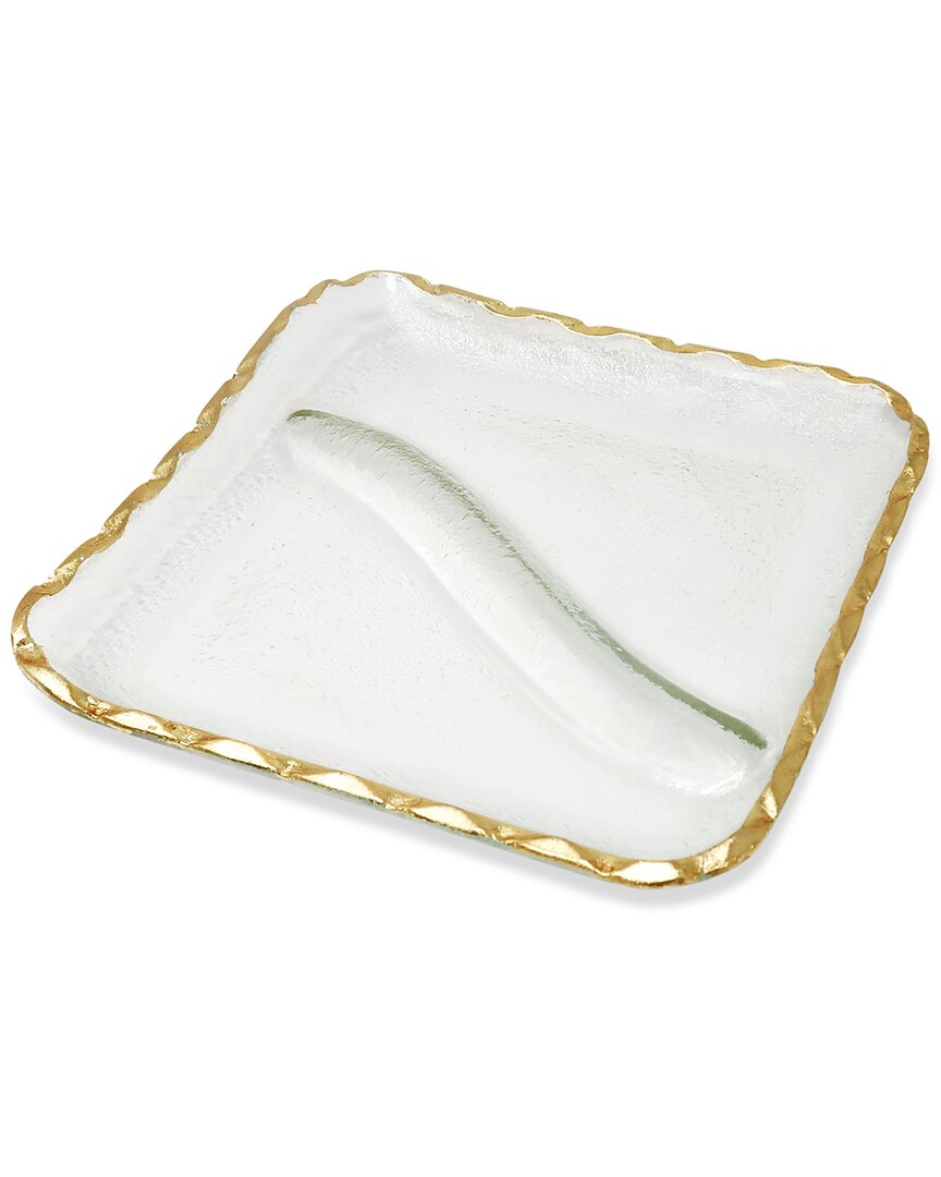 Vivience Glass Sectional Plate With Rim In White