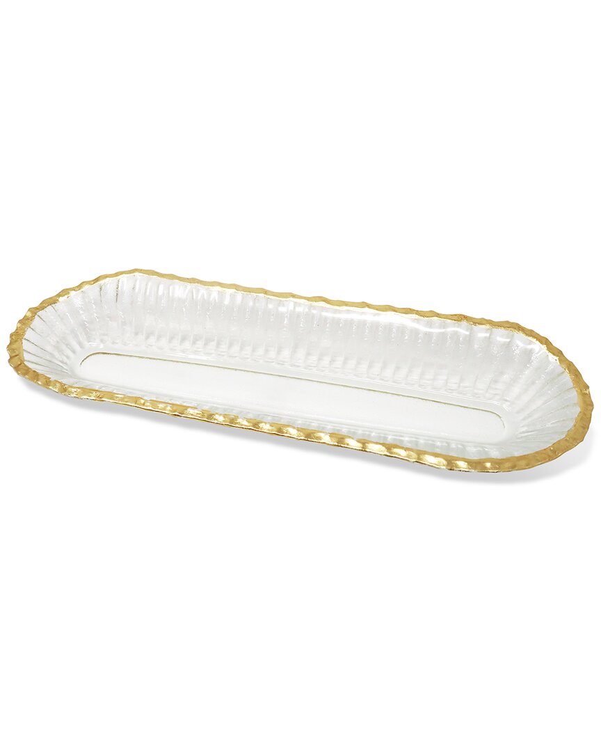 Vivience Glass Oval Tray With Rim