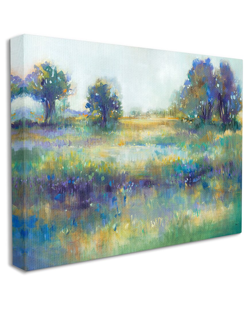 Stupell Industries Wetland Watercolor Landscape Abstract Blue Green Painting