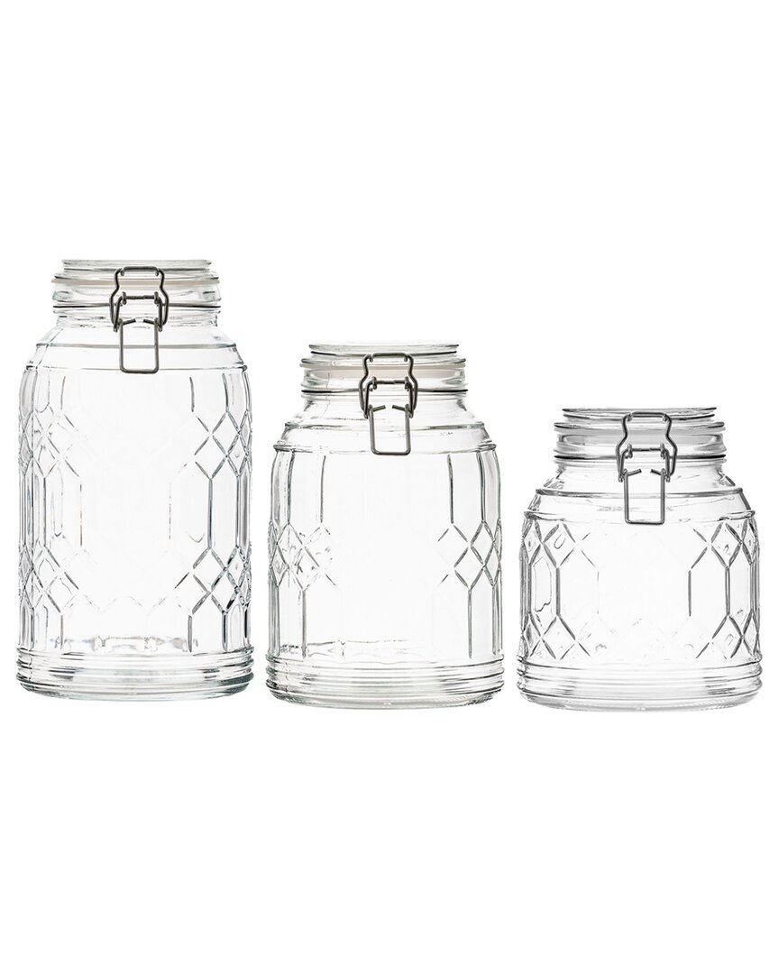 10 Strawberry Street Set Of 3 Bleeker Glass Canisters