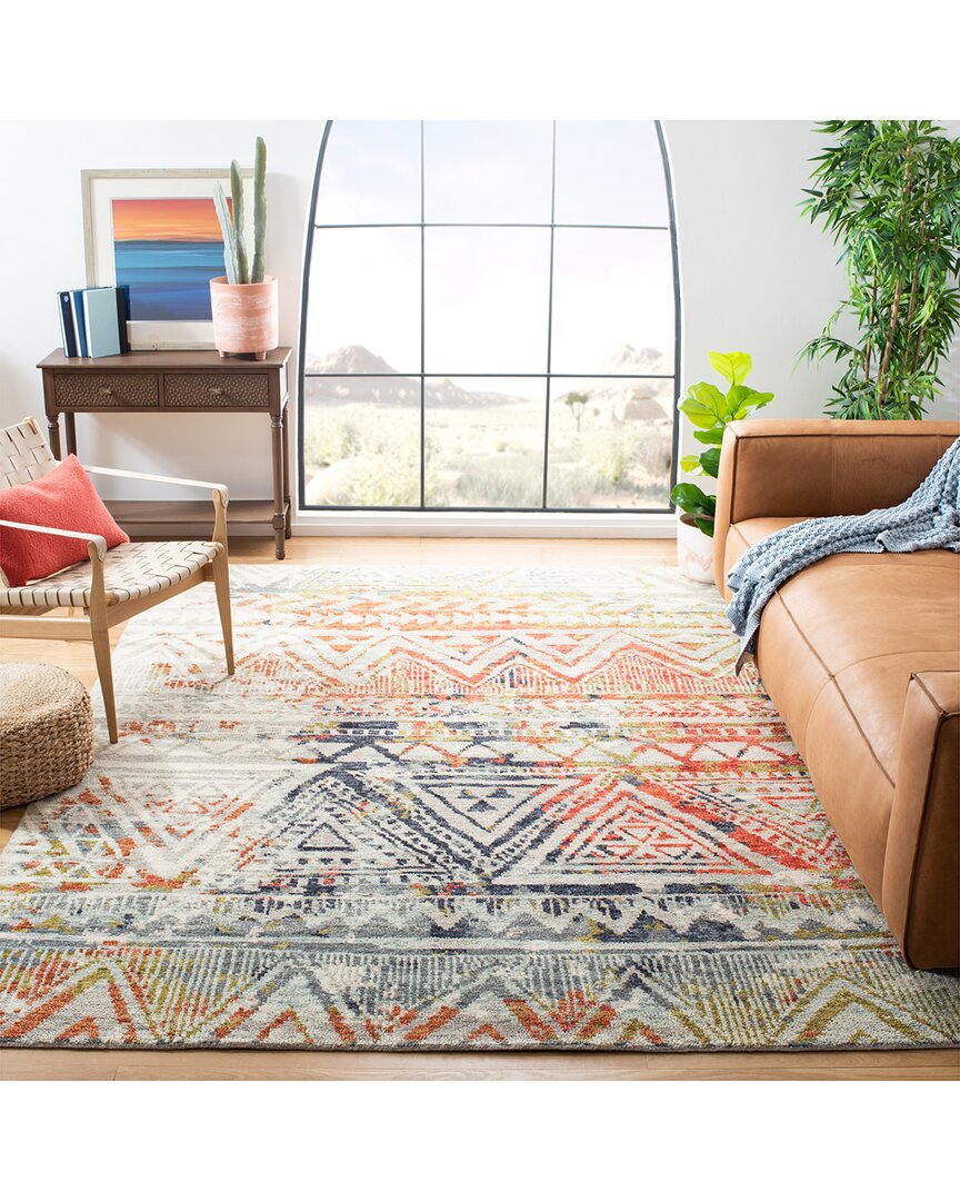 Safavieh Samarkand Hand Knotted Wool-blend Rug In Red