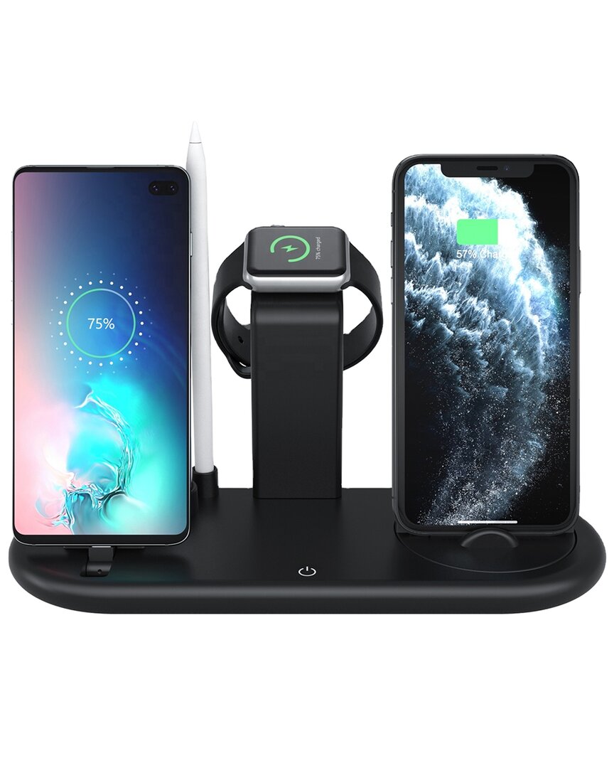 Trexonic 7 In 1 Charging Station With Wireless Qi Charging In Black