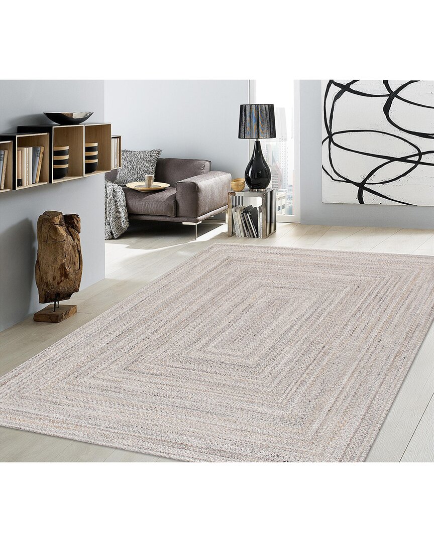 Pasargad Home Transitional Sagres Hand Braided Indoor/outdoor Area Rug In Neutral
