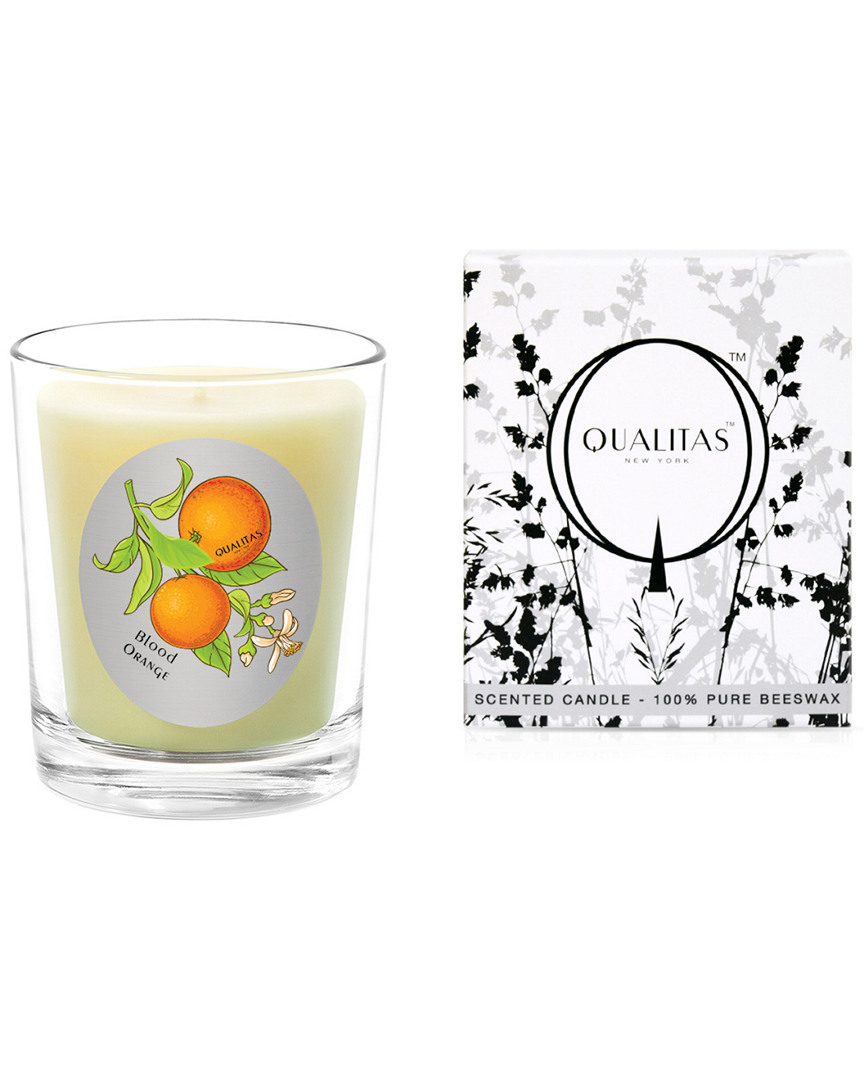 Qualitas Blood Orange 6.5oz Beeswax Candle In White
