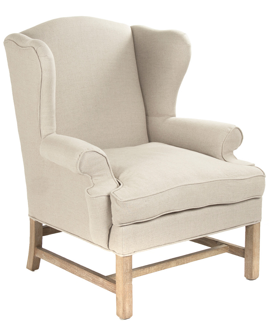 Zentique Fabien Wingback Chair In Neutral