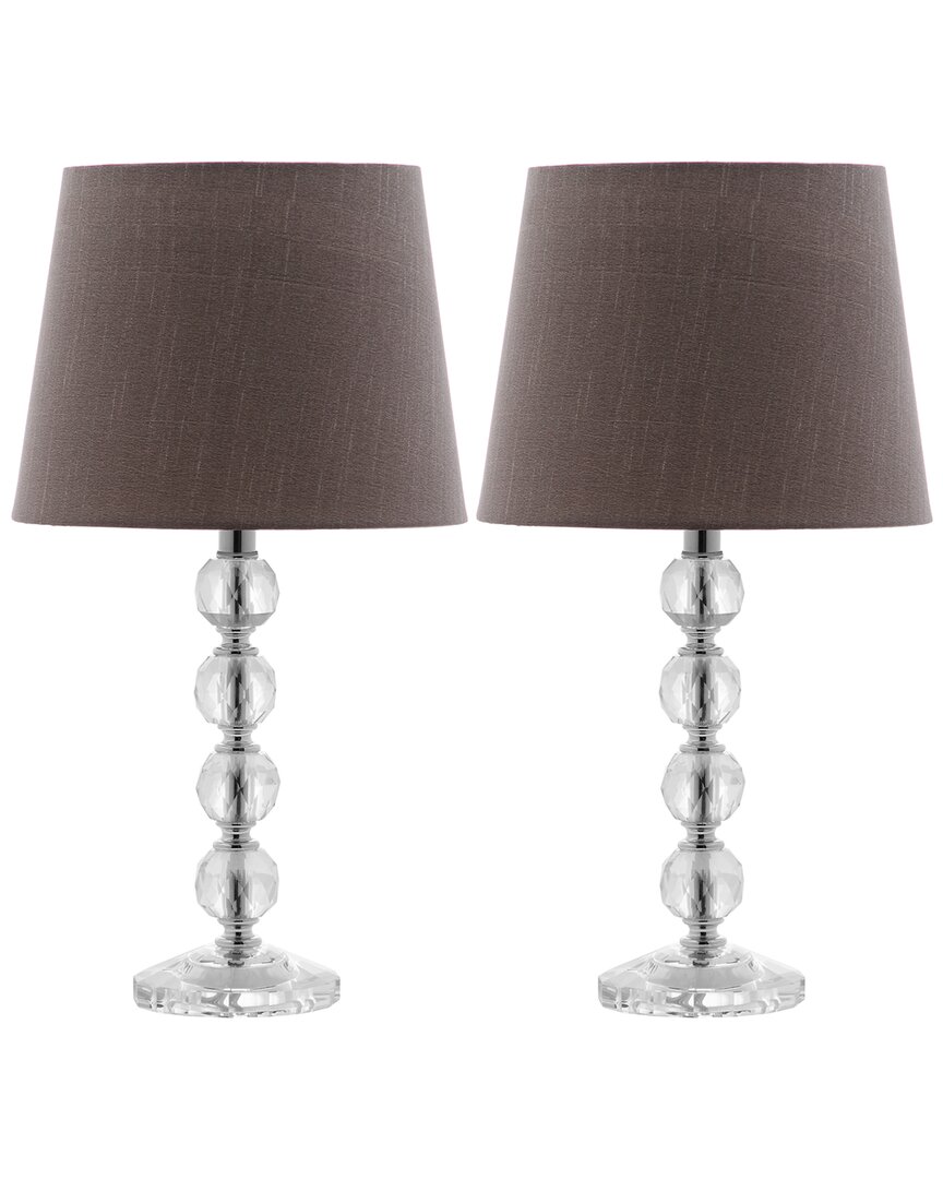 Safavieh Nola Stacked Crystal Ball Lamp In Grey