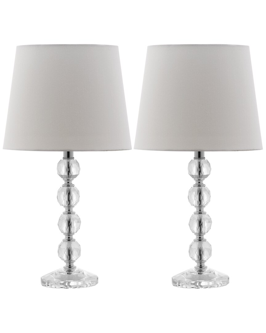 Safavieh Nola Stacked Crystal Ball Lamp In White