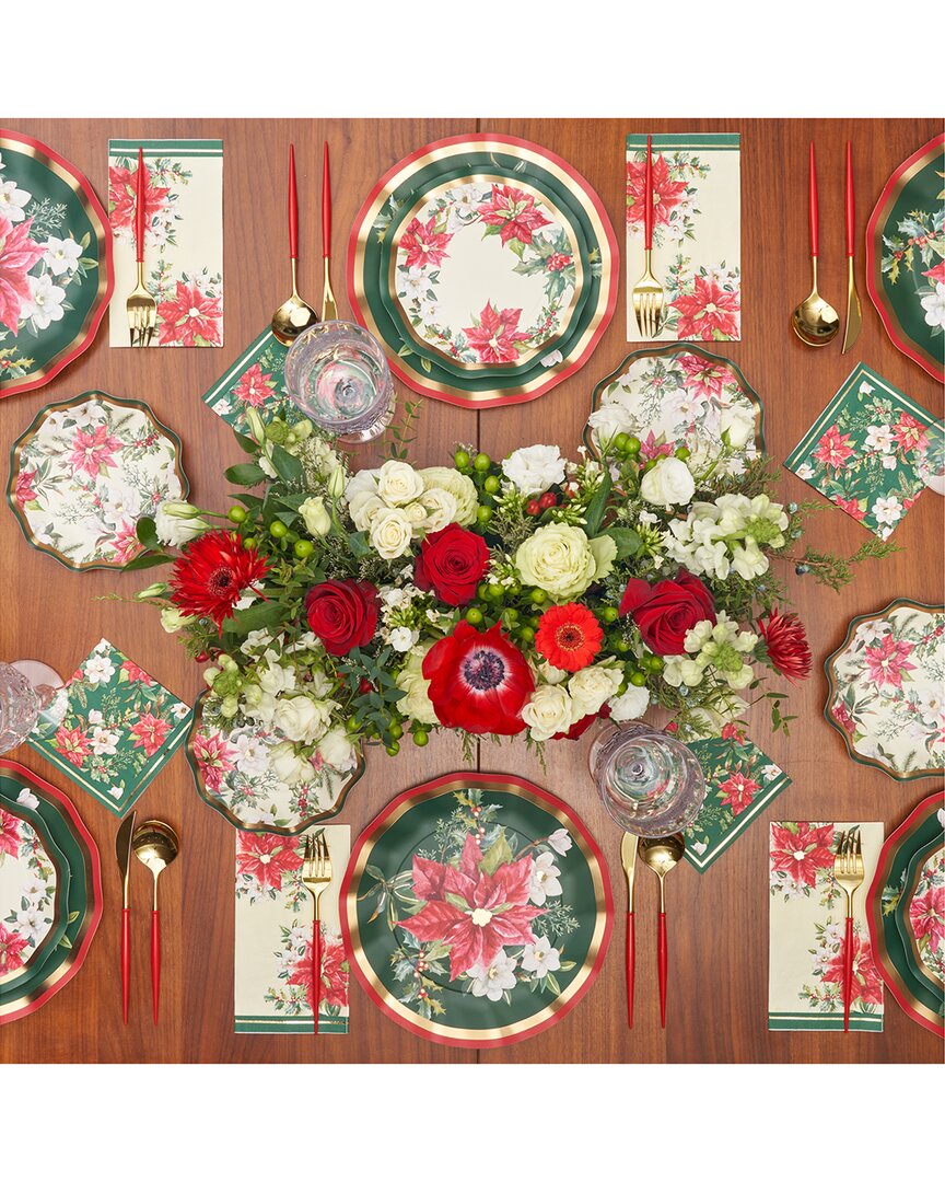 Sophistiplate Evergreen Floral 112pc Table Setting: Service For 16