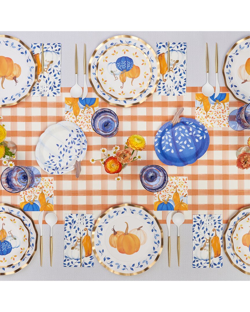 Sophistiplate Harvest Blues 112pc Table Setting: Service For 16