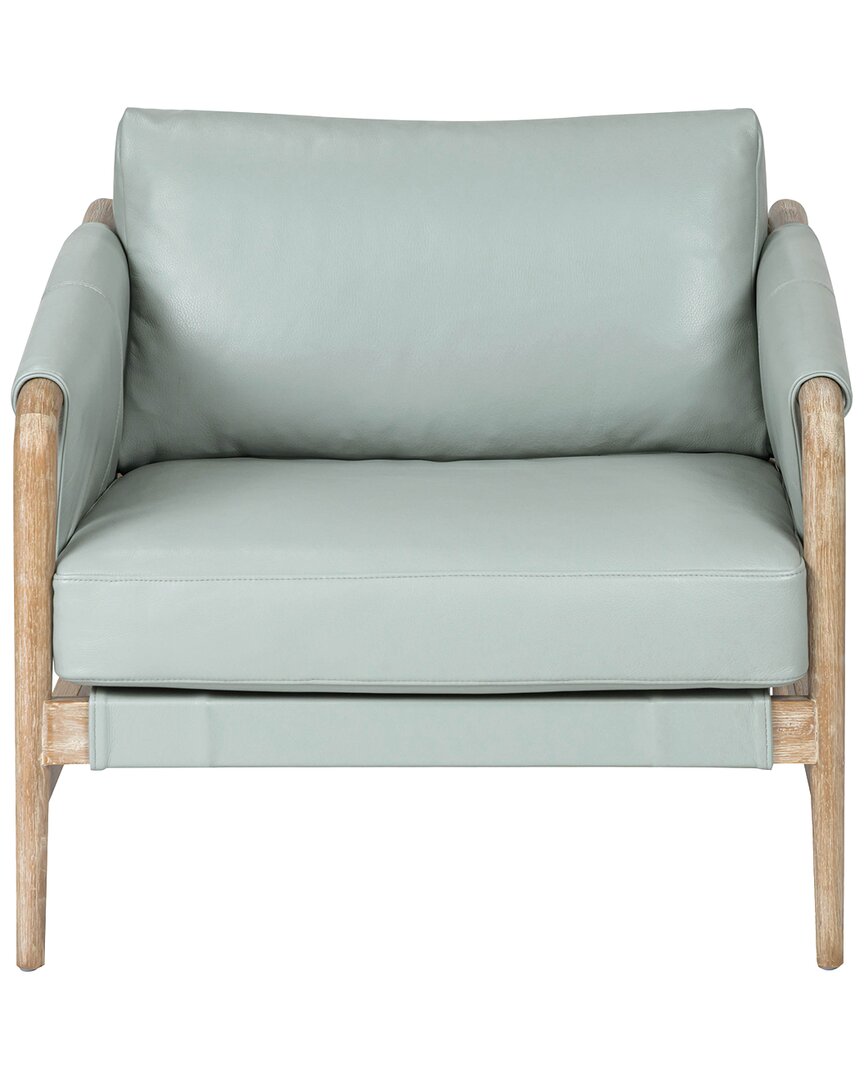 Tov Furniture Chakka Genuine Leather Accent Chair In Green