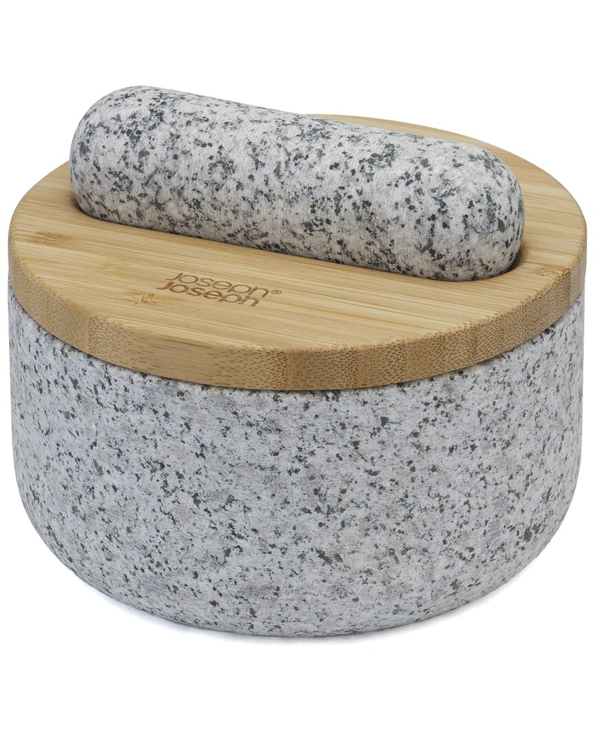 Joseph Joseph Dash Pestle & Mortar With Bamboo Lid In Gray