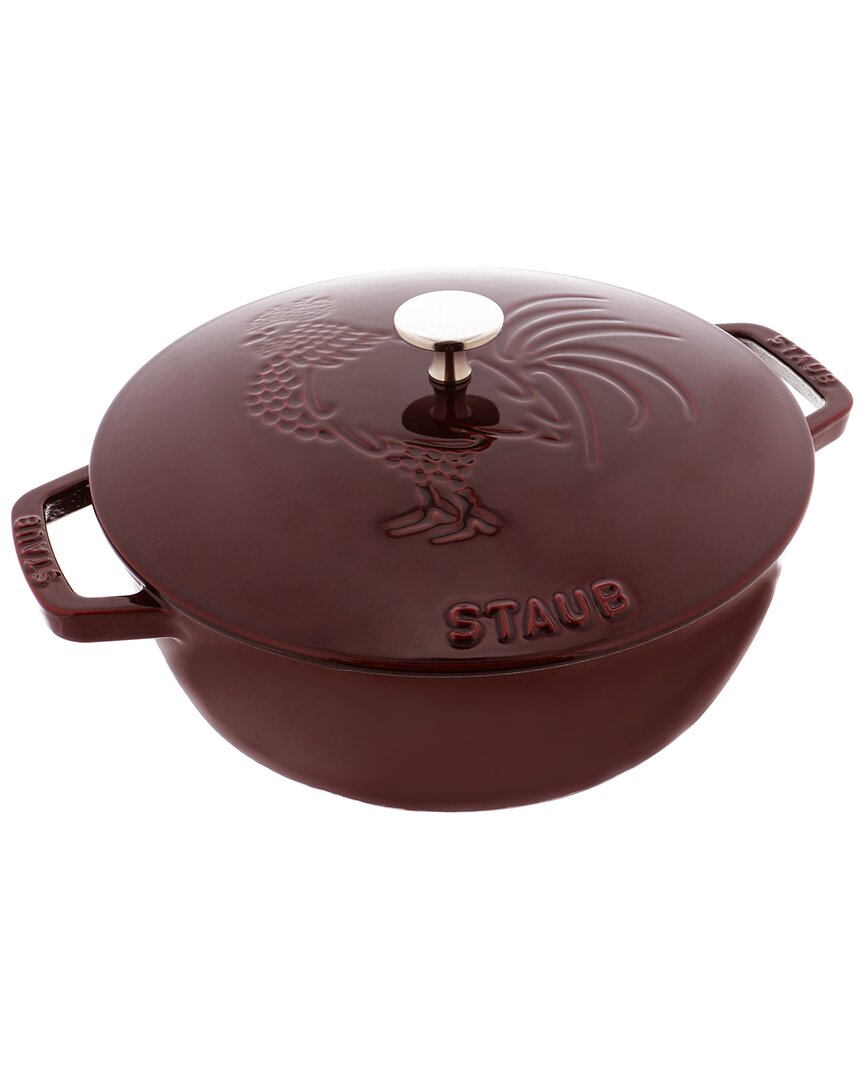 Staub 3.75qt Essential French Oven Rooster Lid In Red