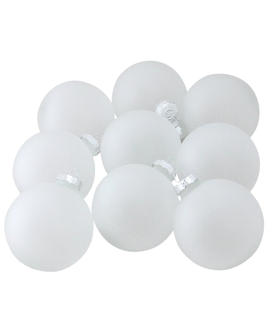 Shop Northlight 9ct Clear Frosted Matte Christmas Glass Ball Ornaments 2.5in (65mm) In White