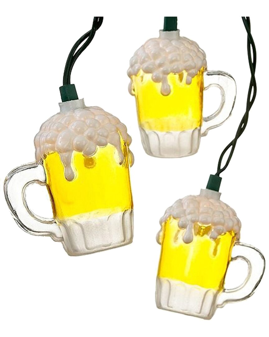 Kurt Adler 10/l Plastic Beer Mug Light Set In Multicolor