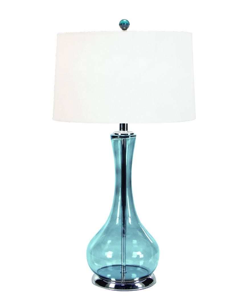 Shop Peyton Lane Turquoise Glass Decanter Table Lamp