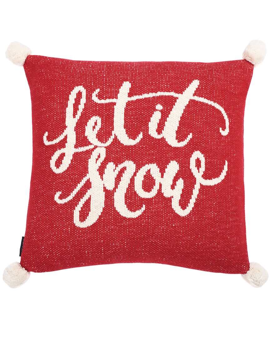 Safavieh Let It Snow Holiday Pillow In Red