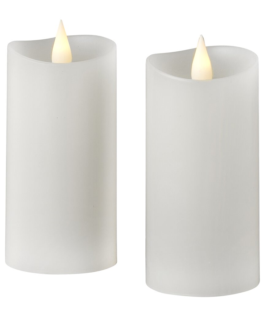 Seasonal Llc Set Of 2 Classic Motion Flameless Candles In White