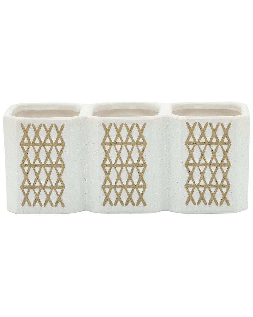 Sagebrook Home 3-cup X-pen Holder In Ivory