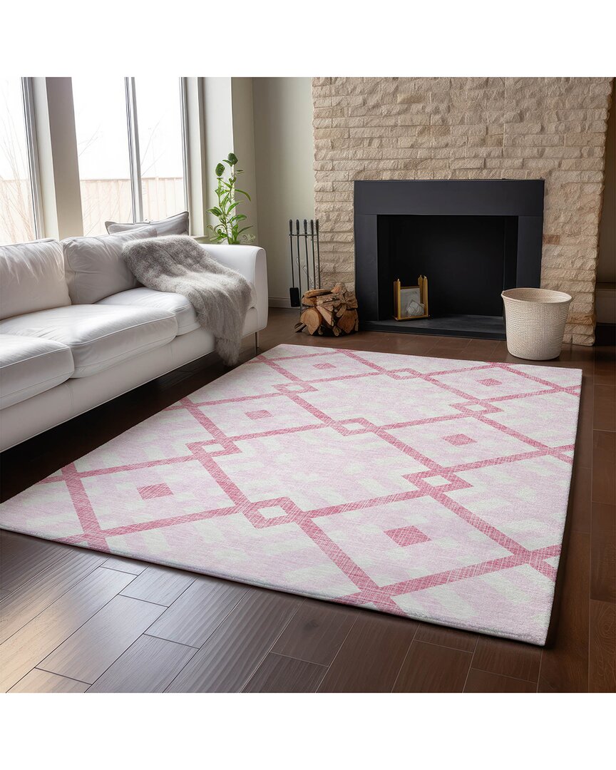 Addison Rugs Premium Washable Area Rug In Pink
