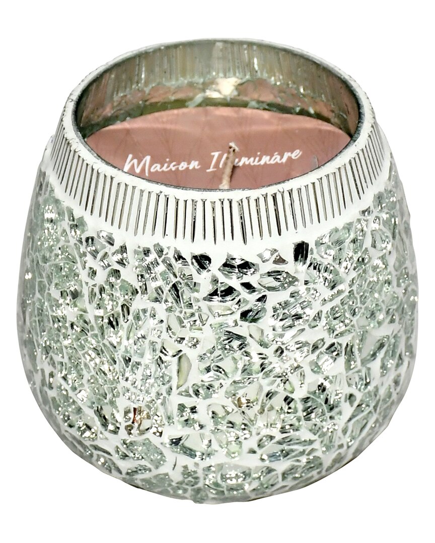 Sagebrook Home 11oz Mosaic Scented Candle In Silver