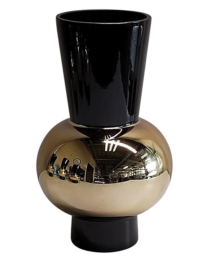 Sagebrook Home 10in Totem Vase In Black