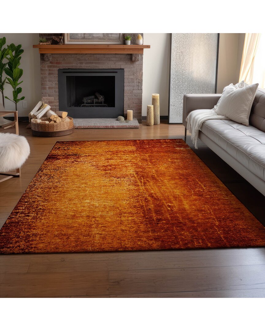 Addison Rugs Premium Washable Area Rug In Orange