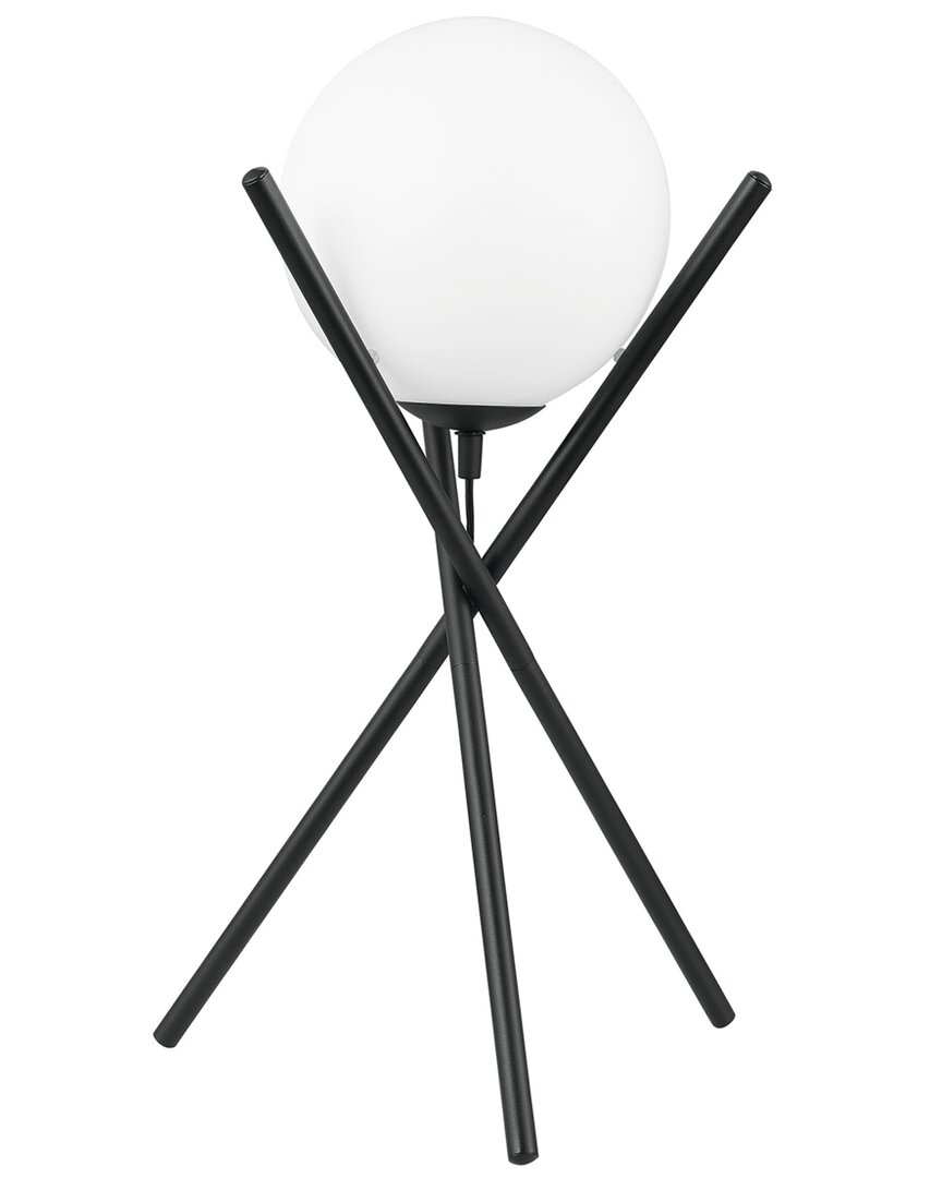 EGLO EGLO SALVEZINAS 1 LIGHT TABLE LAMP WITH MATTE BLACK FINISH & WHITE SPHERE SHADE