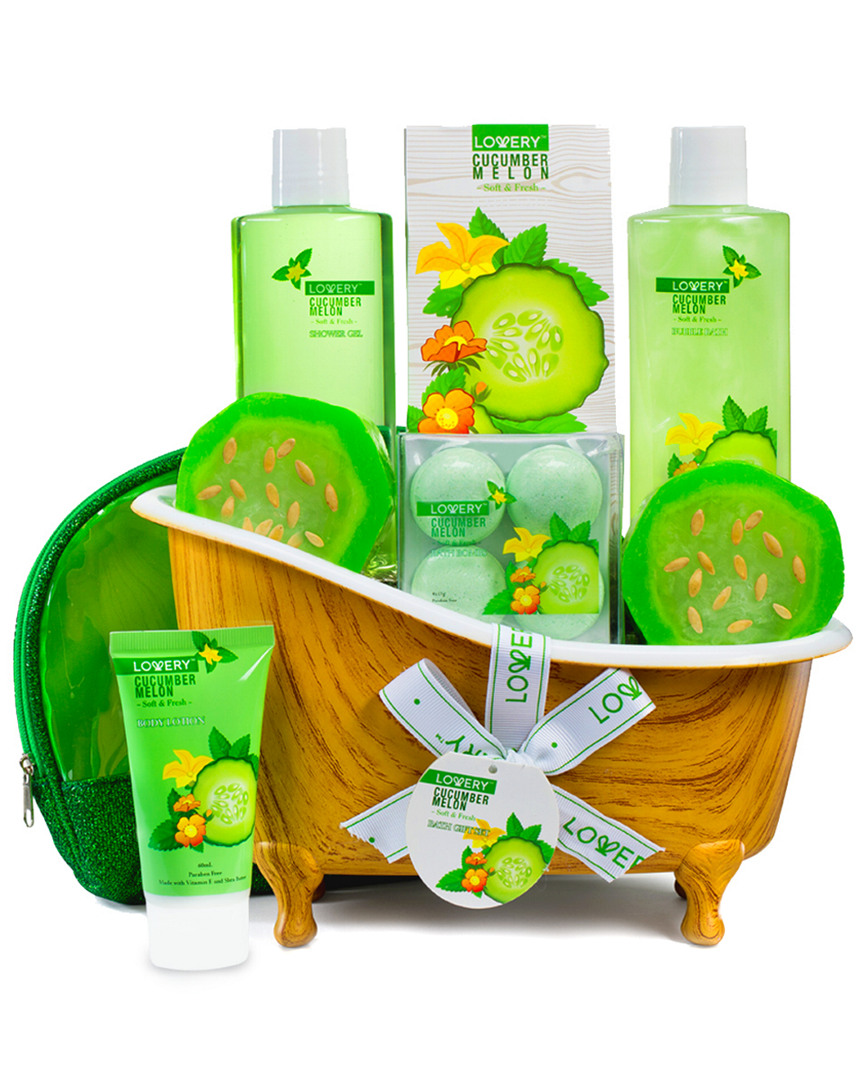 Lovery Home 12pc Spa Gift Set - Aromatherapy Natural Cucumber & Organic Melon