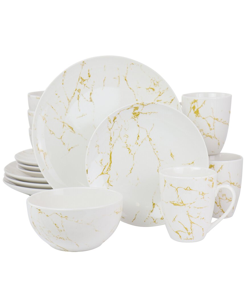 Elama Fine Marble Dinnerware Set Of 16 Pieces