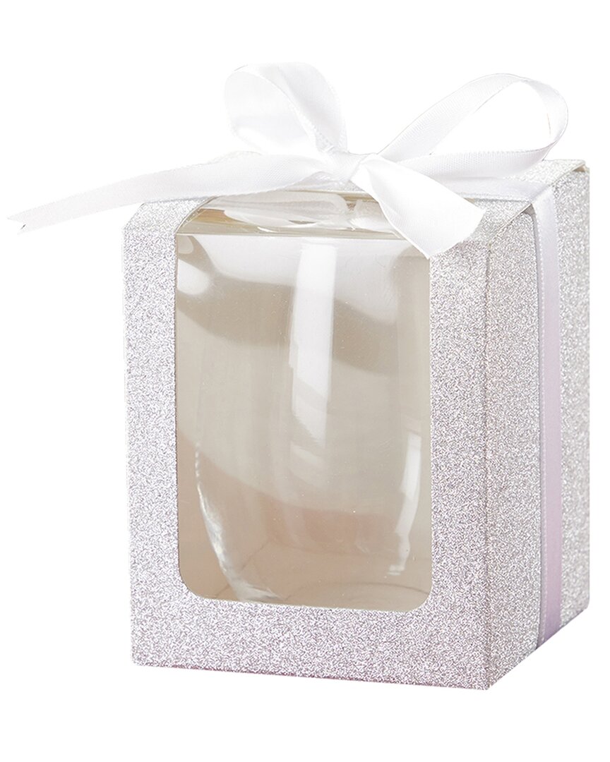 Kate Aspen Set Of 20 Glassware (9oz) Gift Boxes With Ribbons In Metallic