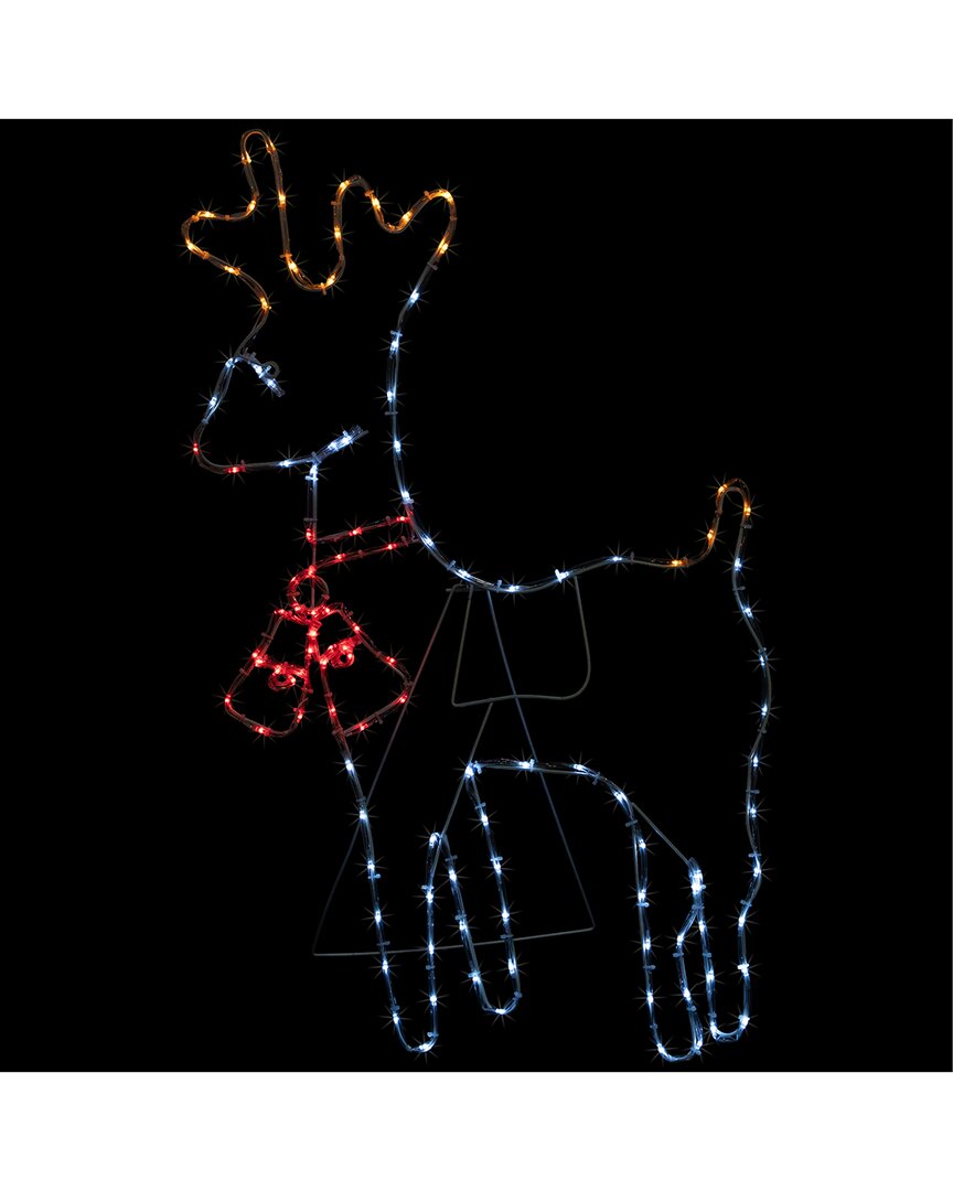 Northlight 36in Lighted Standing Reindeer Silhouette Outdoor Display In White