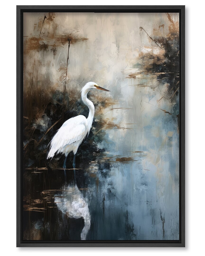 Ready2hangart Egret In Lake By Treechild Wall Art