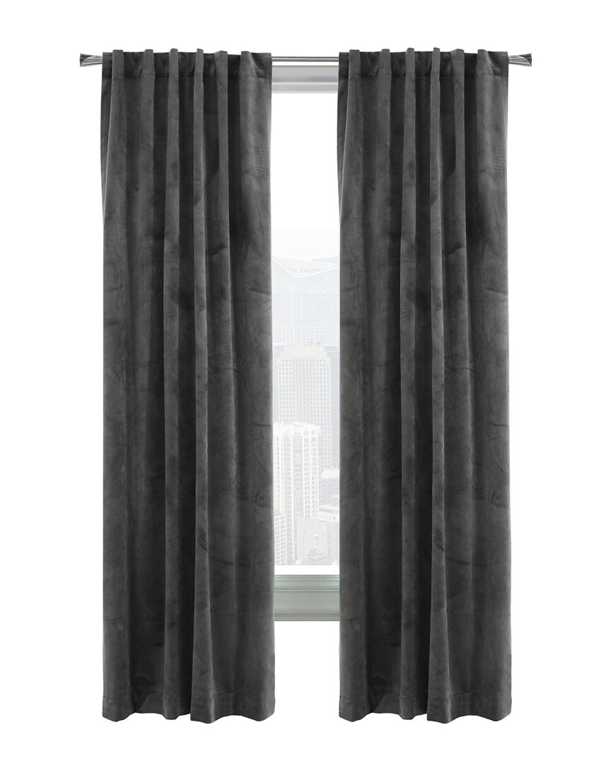 Thermalogic Seren Room-darkening Dual Header 50x63 Curtain Panel In Charcoal
