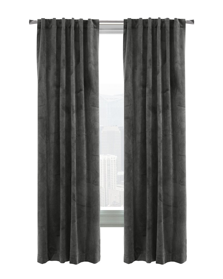 Thermalogic Seren Room-darkening Dual Header 50x63 Curtain Panel In Charcoal