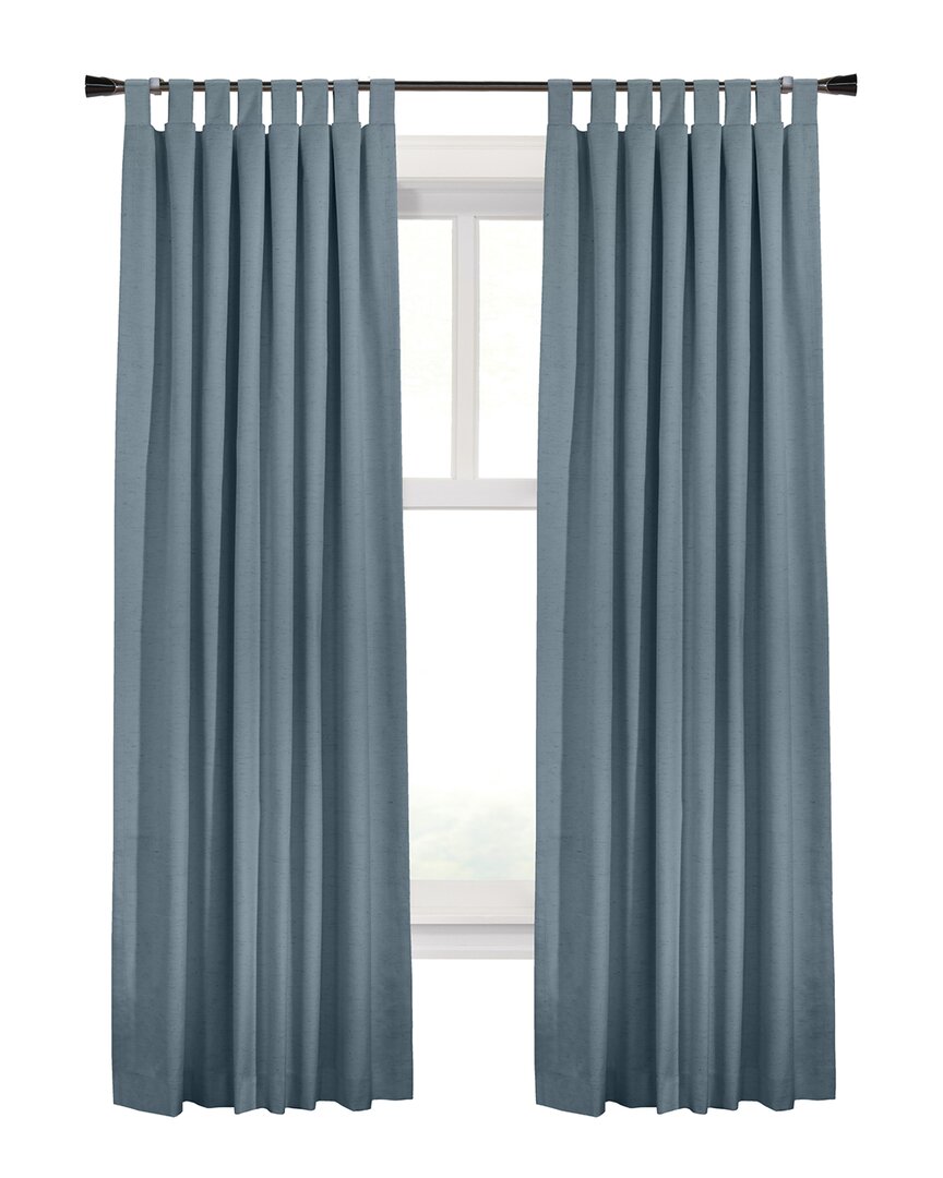 Thermaplus Ventura Set Of 2 Blackout Tab Top 52x95 Curtain Panels In Blue