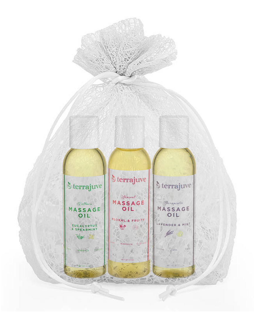 Terrajuve Aromatherapy Massage & Bath Oil Gift Set In Natural
