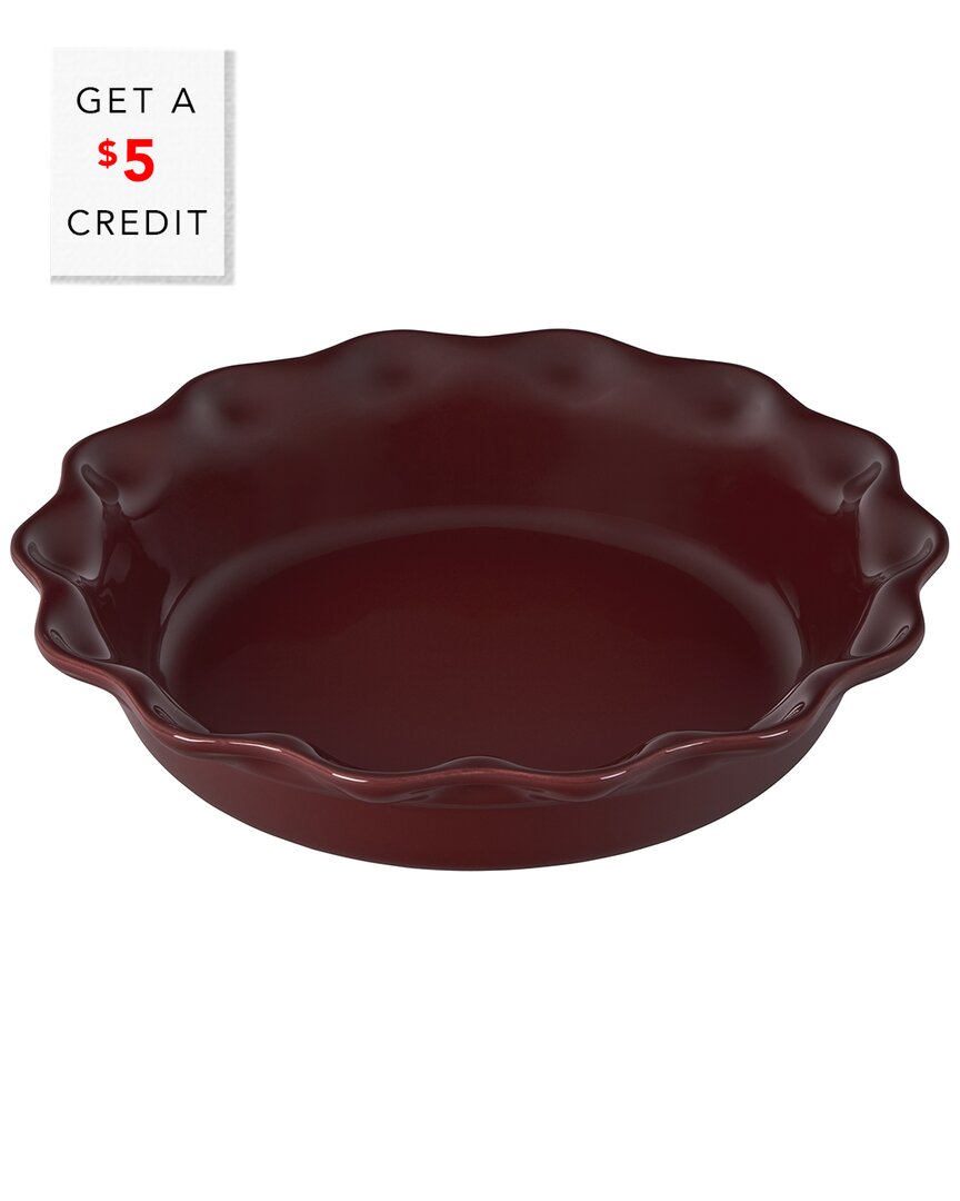 Le Creuset 9 Heritage Pie Dish With $5 Credit In Burgundy
