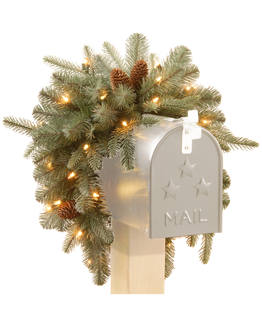 National Tree Company 3ft Feel-real Frosted Artic Spruce Mailbox Swag