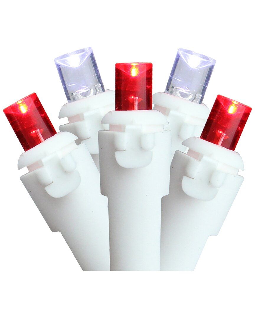 Northern Lights Northlight 50 Red And White Led Wide Angle Christmas Lights - 16.25 Ft White  Wire In Red