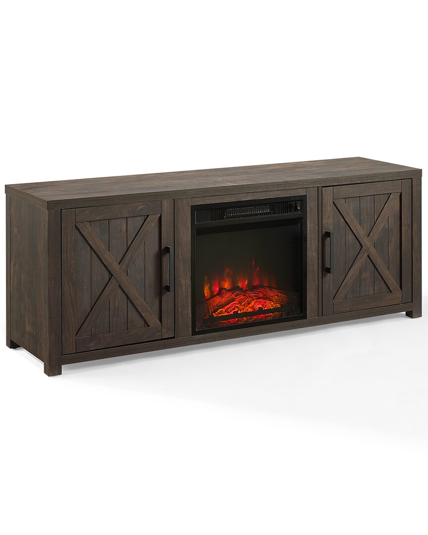Crosley Furniture Gordon 58in Low-profile Tv Stand W/fireplace In Brown