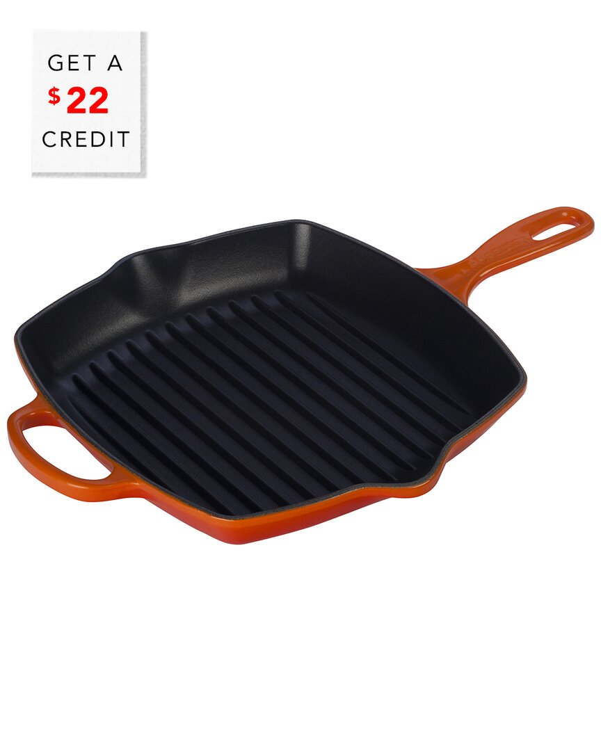 Le Creuset 10 Inch Square Enamel Cast Iron Grill Pan